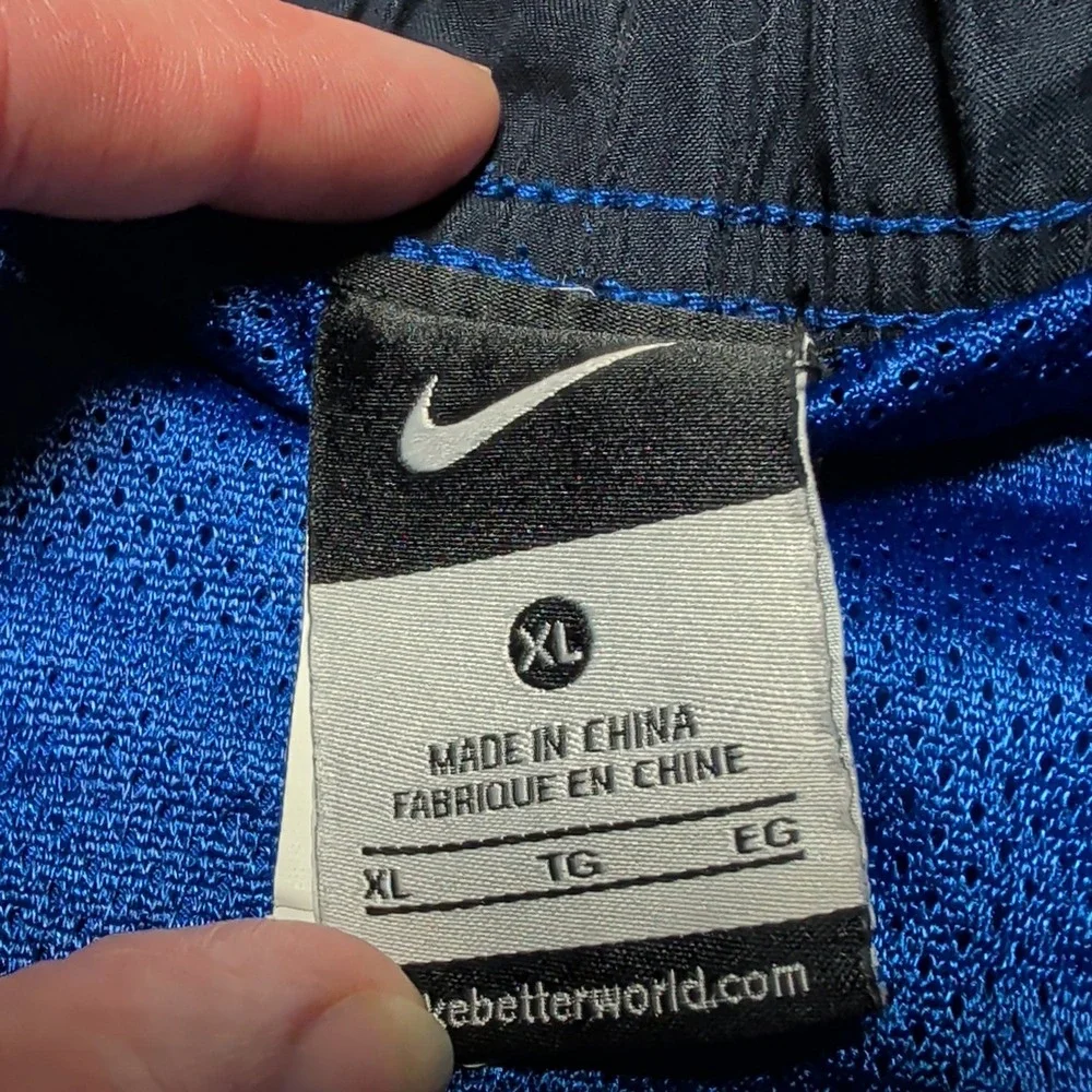 Nike Swim Trunks Mens XL Blue Excellent Mesh Lined Cargo Pocket Board Shorts‎